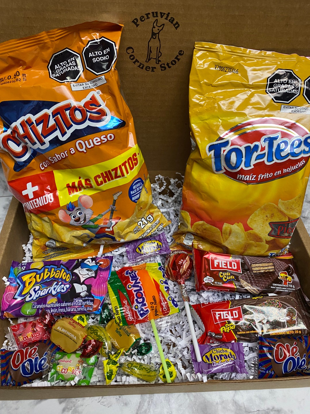 Peruvian Snack Box With Chizitos Tor Tees Sparkies Cua Cua - Etsy