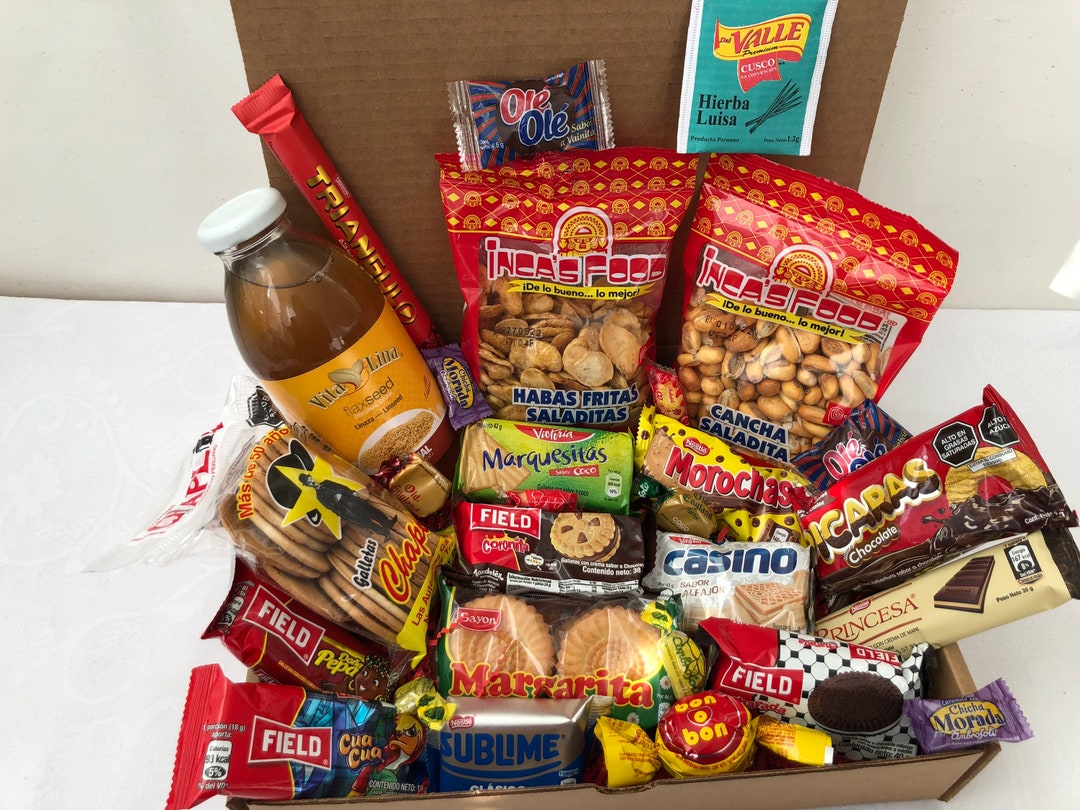 Peruvian Candy Box With Assortments Cookies Chocolates Candies Snacks