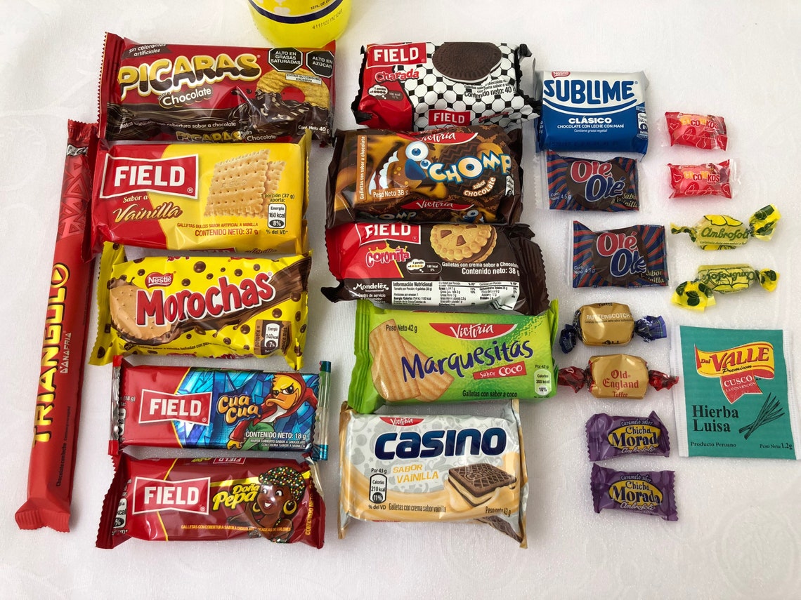 Peruvian Candy Box treats Perú snacks Mix Lot 24pcs | Etsy