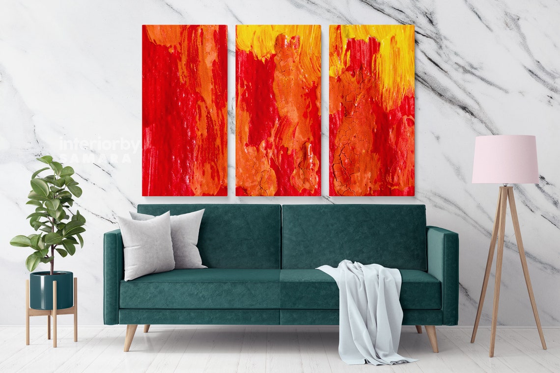 Abstract Art Painting Photo Print on Canvas with Frame Etsy