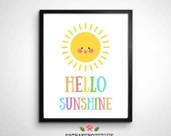 Hello Sunshine 8" x 10"  - INSTANT DOWNLOAD