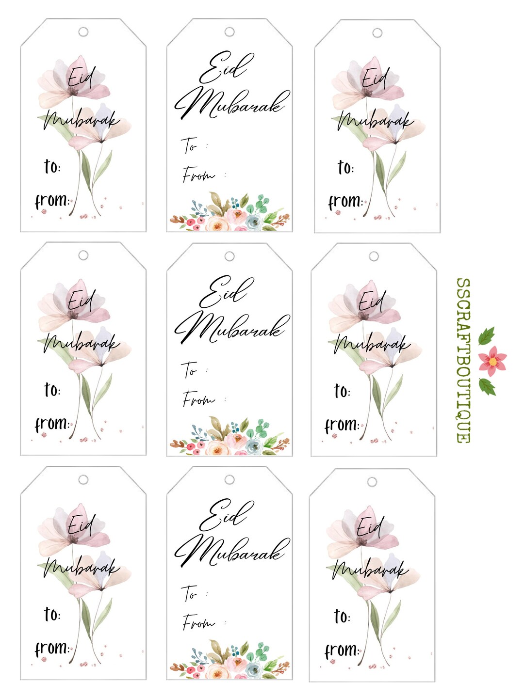 Eid Gift Tags INSTANT DOWNLOAD 1 Design - Etsy