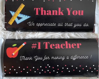 Teacher Hershey Chocolate Wrapper INSTANT DOWNLOAD (2 Designs)