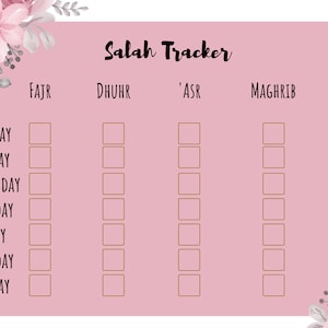 Salah Tracker  - INSTANT DOWNLOAD