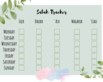Salah Tracker  - INSTANT DOWNLOAD