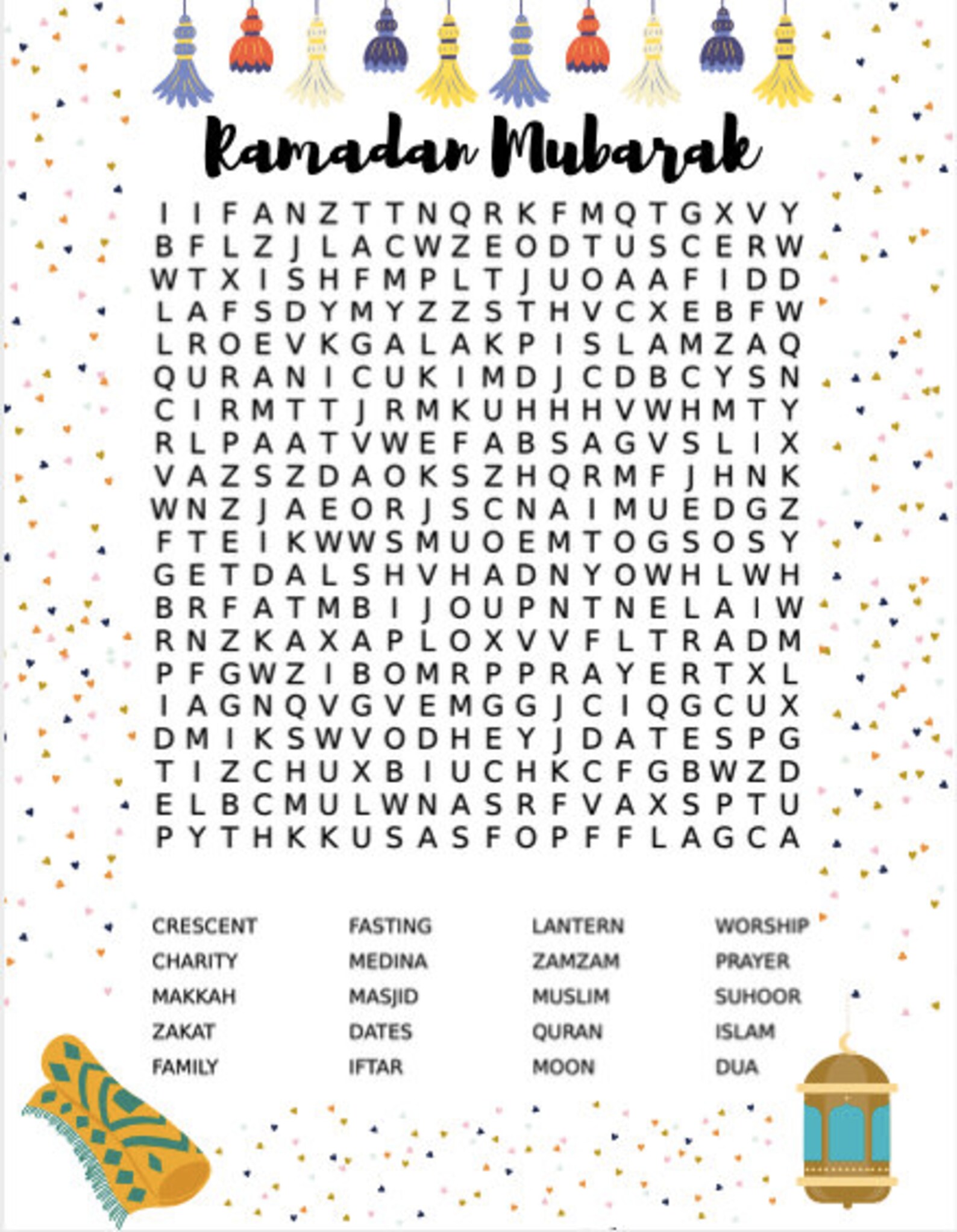 ramadan word search and answers instant download etsy