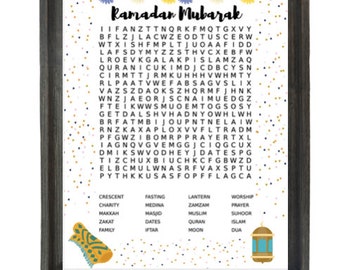Ramadan Word Search and Answers- INSTANT DOWNLOAD