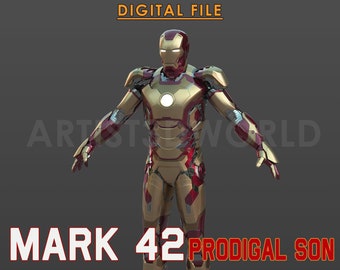 Iron Man Mark 42 Cosplay suit STL file for 3D printing High Quality | DIGITAL FILES