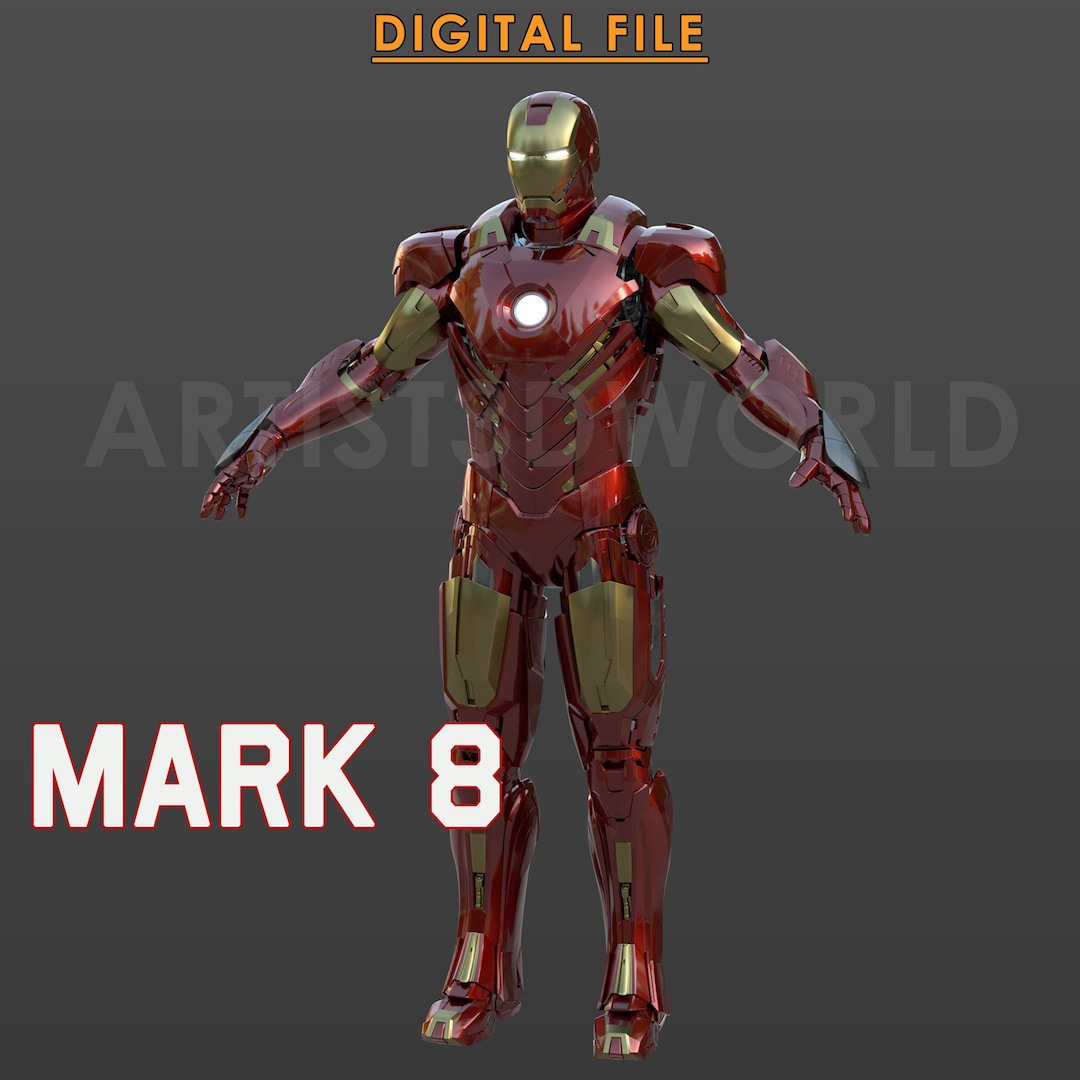 Iron Man Mark 8 Cosplay Suit STL File for 3D Printing High Quality ...