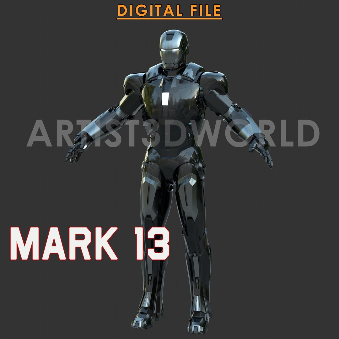 Iron Man Mark 13 Cosplay Suit STL File for 3D Printing High 
