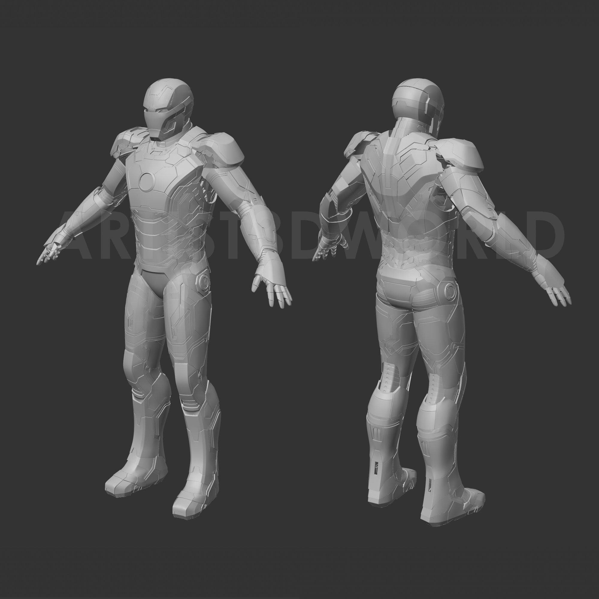 Iron Man Mark 43 Cosplay Suit STL File for 3D Printing, High Quality ...