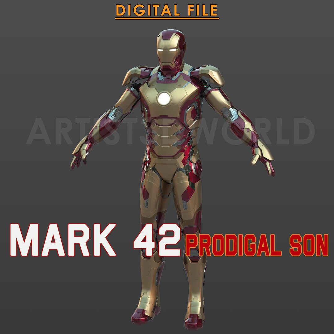 Iron Man - Mk 42 Suit Hero Landing - Marvel - 3D model by