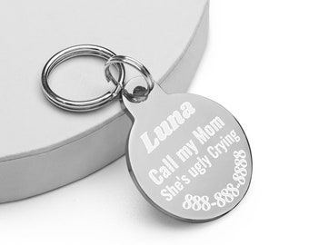 Engraved dog tag Dog ID tag Pet tag Personalized dog name tag Custom pet ID tag Cat ID tag Cat name tag Gift for puppy kitten