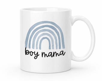 Taza para mamá de niño, regalo para mamá con arcoíris azul, taza de café para mamá de niño, regalo del Día de la Madre, regalo para mamá primeriza, regalo para baby shower, linda taza para mamá