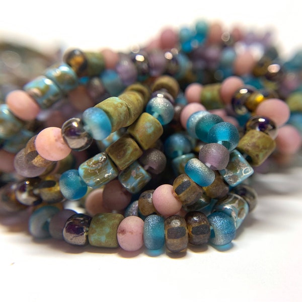 3X4 (6/0) Matte Spring Blend, Seed beads, Czech glass beads