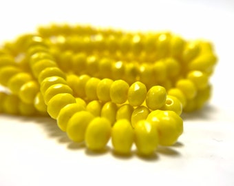 3X5mm or 5X7mm Rondelle beads, lemon seeds, Czech glass beads