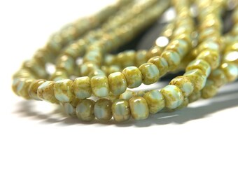 3X4mm (6/0) Minty Green, Tri-cut beads, Czech glass beads