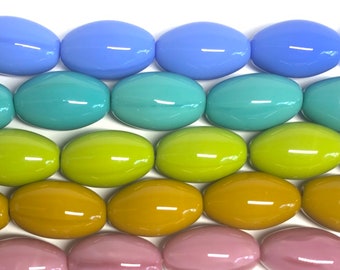 11X18mm Olive Shaped Beads, Oval rice beads, Czech glass beads