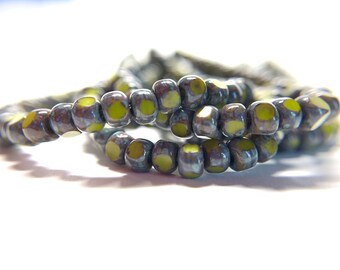 3X4mm (6/0) Tri-cut beads, avocado, Czech glass beads