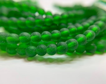 4mm Green Recycled Glass Beads, Glass beads