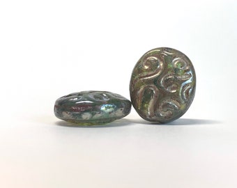 14X17mm Antique Ovals, Oval beads, Czech glass beads