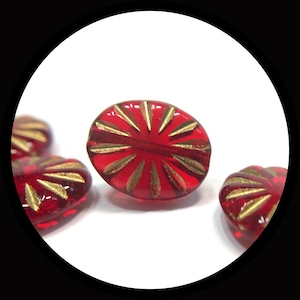 Ruby Ovals, Czech beads, Glass beads