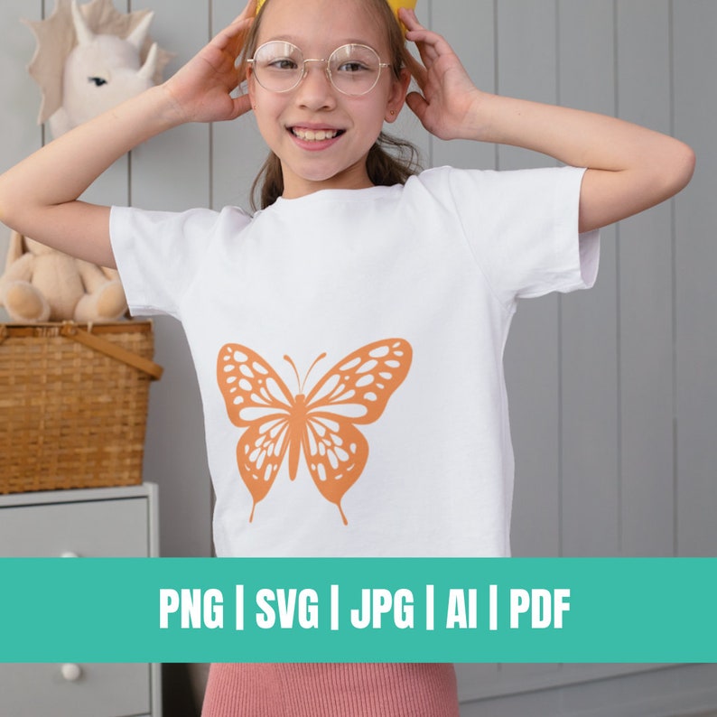 Papillon SVG, Cricut, Silhouette, papillon, DXF, Png, Jpg, pdf, fichier de coupe, clipart image 5