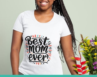 Meilleure maman jamais SVG, svg de chemise de maman, cadeau de fête des mères, citations de maman écrites à la main, clipart fête des mères