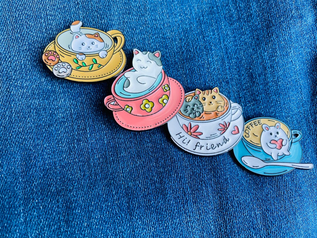Enamel Pins Kawaii Anime Pins for Kids Set of 4 Pins Set Etsy