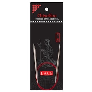 ChiaoGoo 40&#39;&#39; (100 cm) RED Lace circular knitting needles - Stainless steel