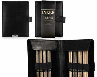 LYKKE 6'' (15cm) DPN set 2.0mm-3.75mm / US 0-5 - Double pointed knitting needle set - Driftwood black