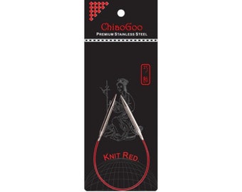 ChiaoGoo 9'' (23 cm) Knit RED circular knitting needles - Stainless steel