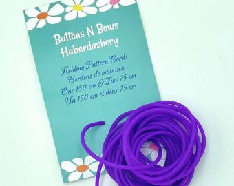 Knit keeper Cord - Purple -1x150 cm cord 2x75 cm cords