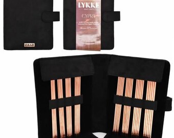 LYKKE Cypra 6'' (15cm) DPN set 2.0mm-3.75mm / US 0-5 - Double pointed copper knitting needle set