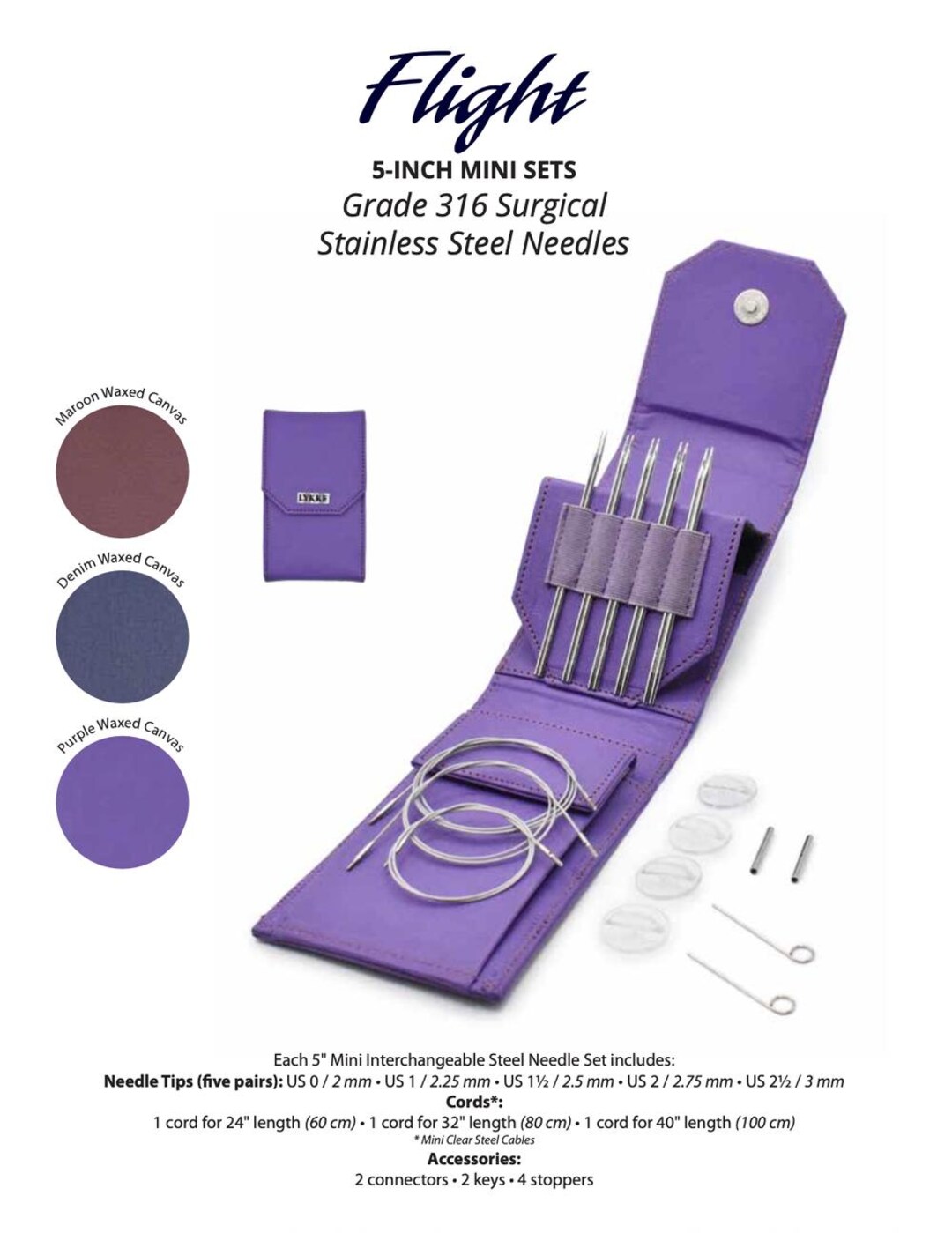 LYKKE Flight 5'' (13cm) Starter Set, 5 Pairs of Interchangeable