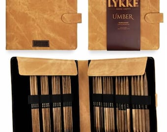 LYKKE 6" (15cm) DPN Set US6 to 13 - Double pointed knitting needle set - Umber