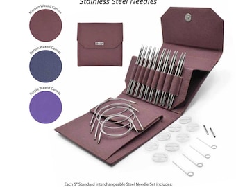 PREORDER// Lykke Flight 5"(13cm) IC Set - Interchangeable knitting needle set - 9 pairs - Stainless steel