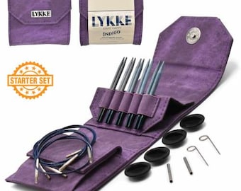 New colors LYKKE 3.5" (10cm) Starter Set- Interchangeable knitting needle set - Birchwood