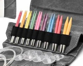 NEEDLEMASTER Interchangeable Circular Knitting Needle Set. 13 size tips  from 2 to 15 plus 4 different length cables and 2 connectors