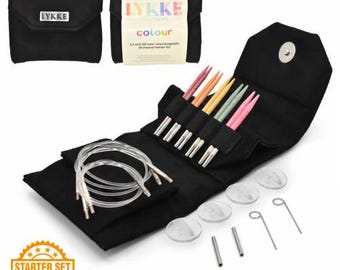 LYKKE colour 3.5" (10cm) Starter Set- Interchangeable knitting needle set - Birchwood