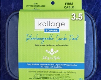 KOLLAGE 3.5'' Mini set interchangeable needles - Ergonomic knitting needles - Anodized aluminum - Made in Canada