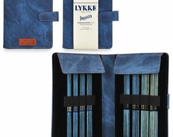 LYKKE 6'' (15cm) dpn set 2.0mm-3.75mm / US 0-5 - Double pointed knitting needle set -INDIGO