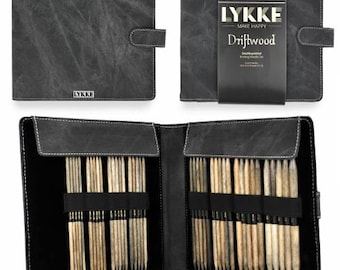 LYKKE 6" (15cm) DPN Set US6 to 13 - Double pointed knitting needle set - Driftwood grey