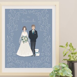 Custom Wedding Drawing, Family Illustration, Wedding Gifts, Custom Family Art,  Wedding Cartoon, Bride and Groom Drawing, Anniversary