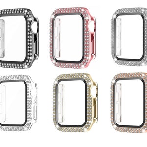 Customized Colour Diamond Biling Apple Watch Case For Series 3 4 5 6 7 8 SE Full Protector Cover 38mm 40mm 42mm 44mm 41mm 45mm Watch Cover