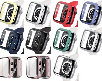 Customized Colour For Apple Watch Series 3 4 5 6 7 SE 8 Ultra Full Protector Cover Case Screen Protector Black Apple watch hard cover case