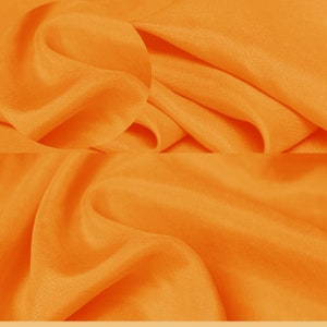 Tecido 100% seda habotai 8mm 45 &#39;&#39;de largura laranja leve sensação arejada para forro, lenços pelo quintal