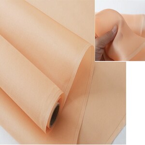 12mm Silk Organza 100% Silk Organza Fabric Pale Orange 55'' Width Thick Silk Organza Satin Fabric, Silk Sheer, Wedding Dress, By the Yard