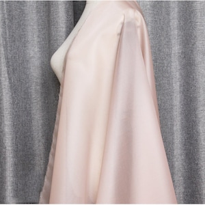 12mm Silk Organza 100% Silk Organza Fabric Light Pink 55'' Width Thick Silk Organza Satin Fabric, Silk Sheer, Wedding Dress, By the Yard