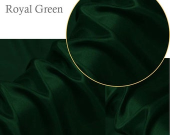 100% Silk Habotai Fabric 8mm 45&#39;&#39; Wide Deep Green Lightweight Airy Feeling For Lining, Scarves By the Yard